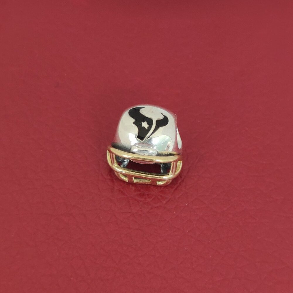 Pandora Houston Texans NFL Football Helmet Charm 14K Gold and S925 Silver